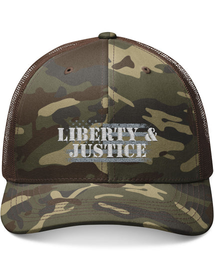 Liberty And Justice Camo Trucker Cap
