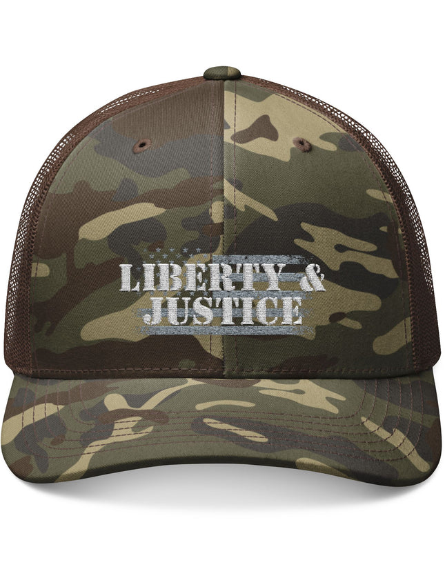 Liberty And Justice Camo Trucker Cap
