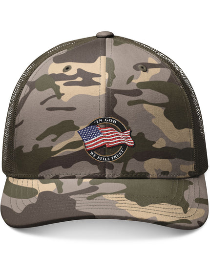 In God We Still Trust Camo Trucker Cap
