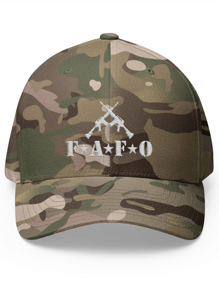 FAFO Camo Cap with Crossed Rifles Embroidery – Patriotic Tactical Hat.  Patriot Trucker Caps