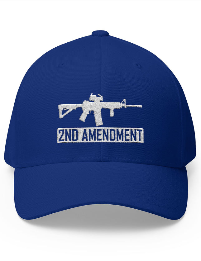 Blue cap with white graphic and '2nd Amendment' text on a white background