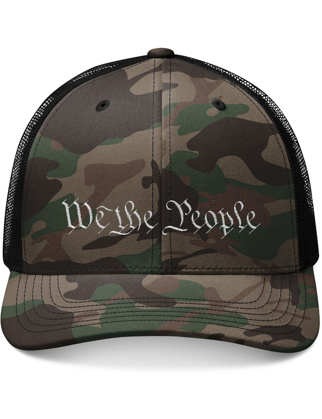 We The People Text Camo Trucker Cap