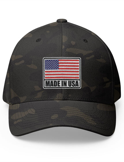 Made in USA Flag Camo Cap with Embroidered American Flag Patch – Patriot Trucker Caps