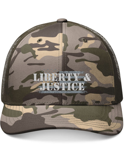 Liberty And Justice Camo Trucker Cap