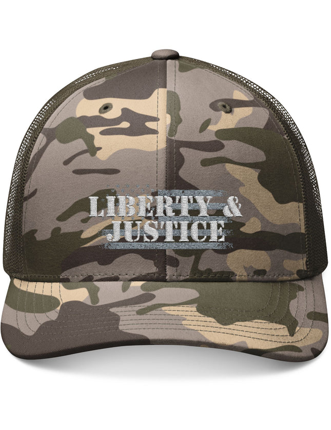 Liberty And Justice Camo Trucker Cap