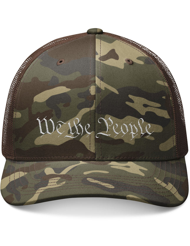 We The People Text Camo Trucker Cap