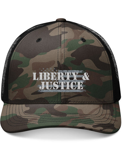Liberty And Justice Camo Trucker Cap