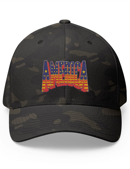America Stars and Stripes Camo Cap with Bold Patriotic Embroidery – USA Hat