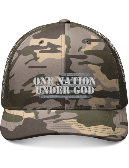 One Nation Under God Camo Trucker Cap