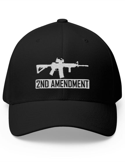 2nd Amendment Black Cap with Rifle Embroidery – Patriot Trucker Caps