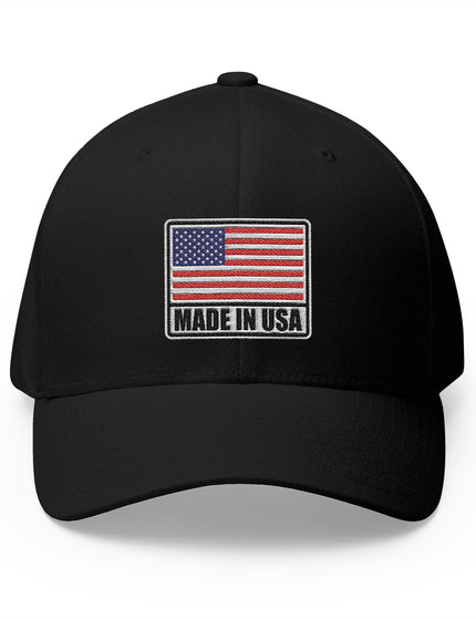 Made in USA Flag Black Cap with Embroidered American Flag Patch – Patriot Trucker Caps