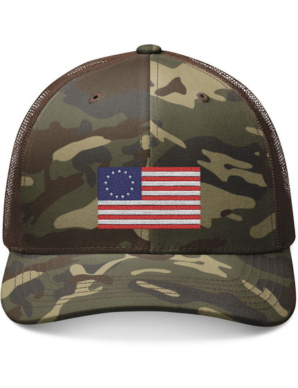 Betsy Ross Flag Camo Trucker Cap