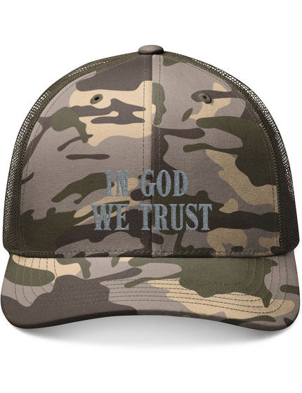 In God We Trust Camo Trucker Cap