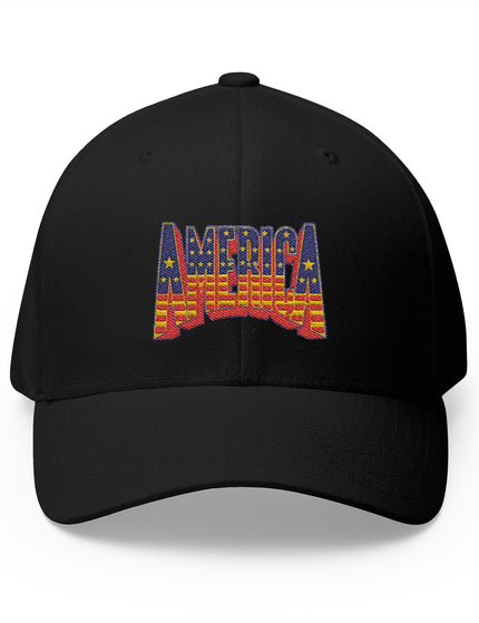 America Stars and Stripes Black Cap with Bold Patriotic Embroidery – USA Hat
