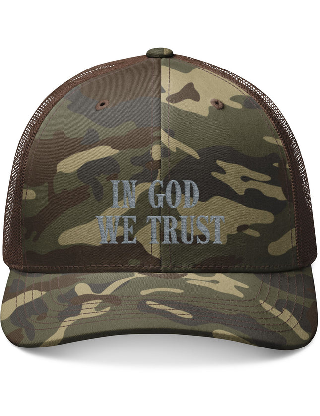In God We Trust Camo Trucker Cap