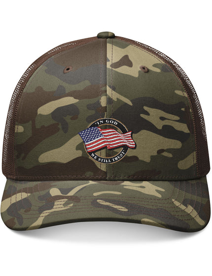 In God We Still Trust Camo Trucker Cap