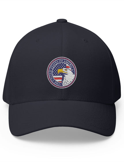 American Eagle Seal Navy Cap with Embroidered Bald Eagle and USA Seal – Patriotic Hat