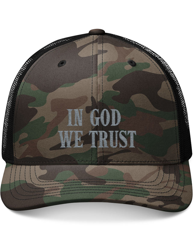In God We Trust Camo Trucker Cap