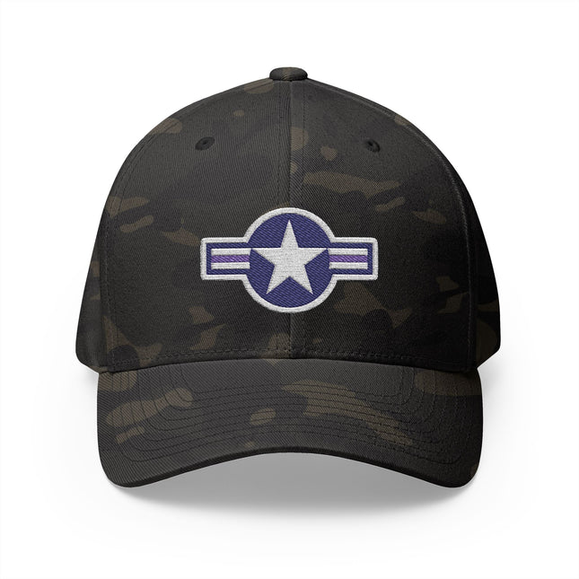 Air Force Star Flexfit Camo Cap with Embroidered Roundel – Patriotic Trucker Caps