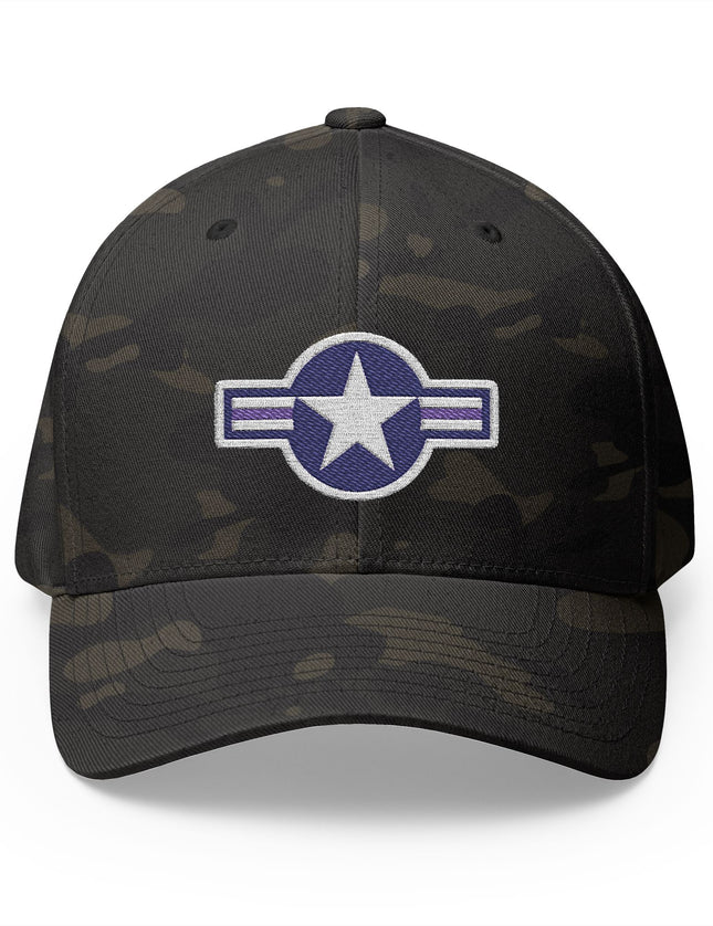 Air Force Star Flexfit Camo Cap with Embroidered Roundel – Patriotic Trucker Caps