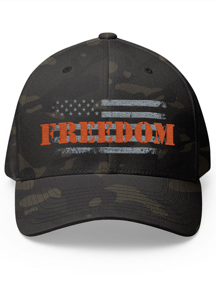 Freedom American Flag Camo Cap with Distressed USA Flag – Patriotic Trucker Caps