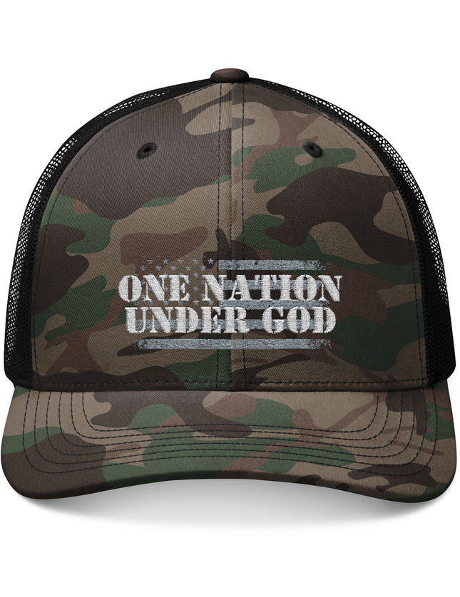 One Nation Under God Camo Trucker Cap