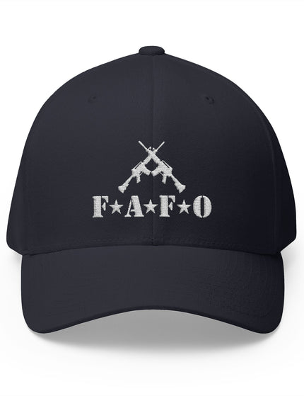 FAFO Navy Cap with Crossed Rifles Embroidery – Patriotic Tactical Hat.  Patriot Trucker Caps