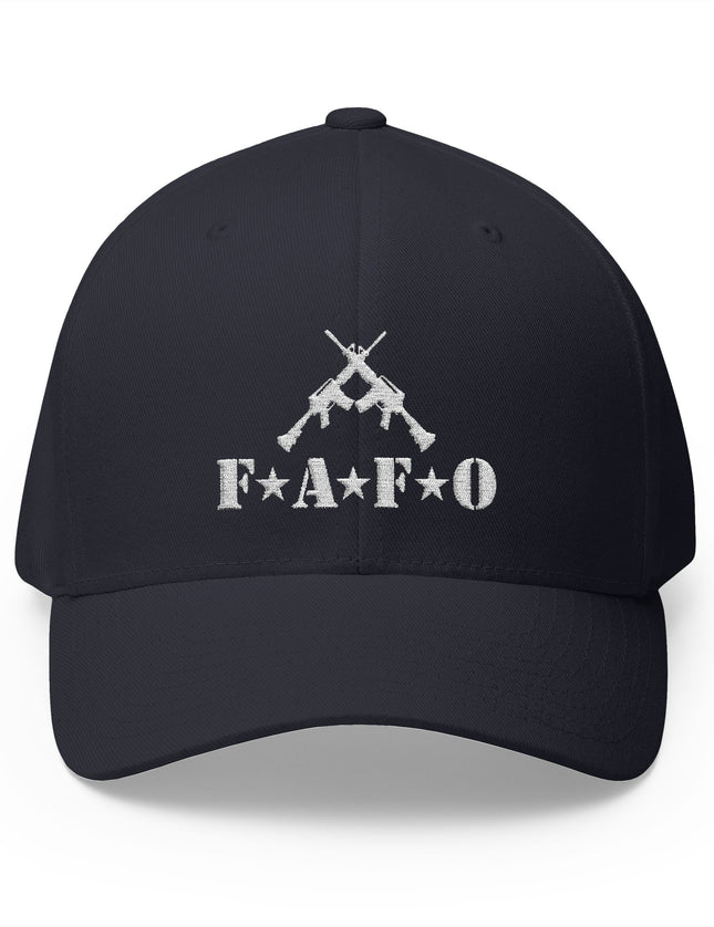 FAFO Navy Cap with Crossed Rifles Embroidery – Patriotic Tactical Hat.  Patriot Trucker Caps