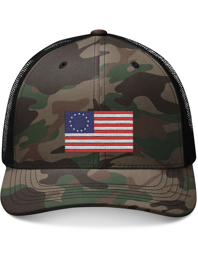 Betsy Ross Flag Camo Trucker Cap