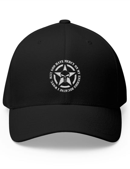 Black trucker hat with Punisher skull star design – Patriot Trucker Caps