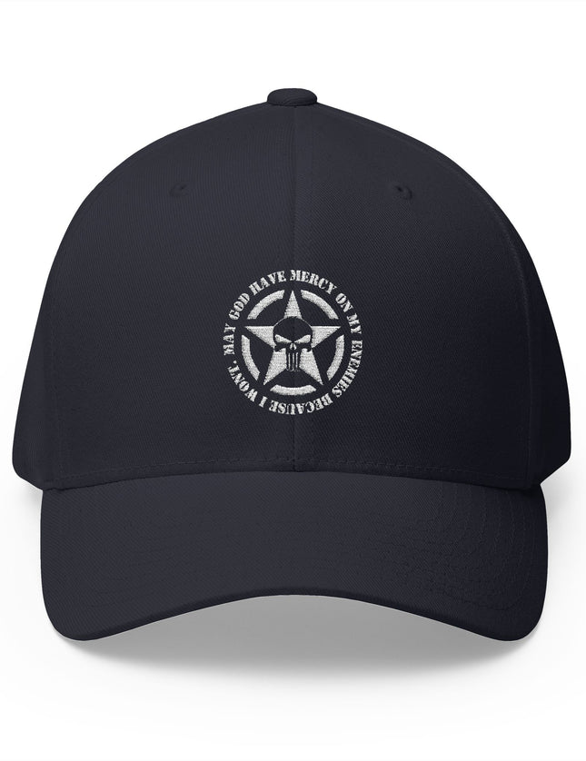 Navy trucker hat with Punisher skull star design – Patriot Trucker Caps